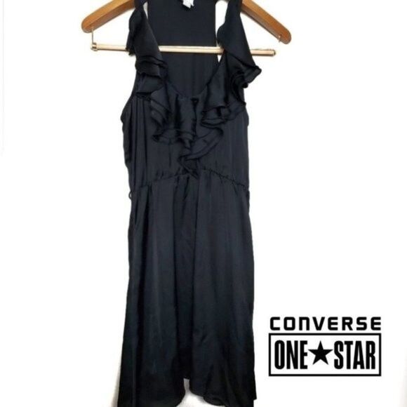 Converse Dresses & Skirts - Converse neckline ruffles racerback black dress size XS